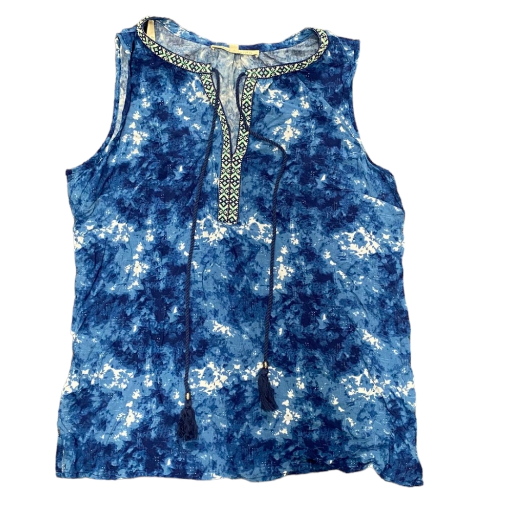 Daniel Rain Sleeveless Top with Tassels Sz M